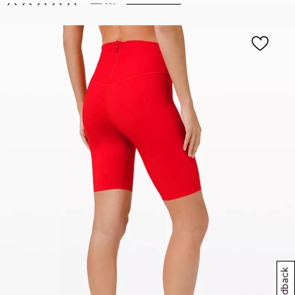 Lululemon Red Train to Beach High Rise biker short 10” sold out! Size 6 - Picture 3 of 9